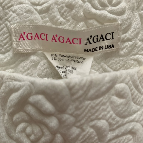 A’GACI White Rose Print Circle Skirt - Picture 3 of 3